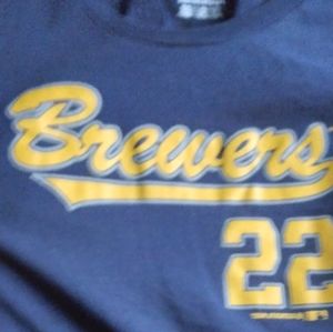 Milwaukee Brewer's Yelich #22 blue pro shop t-shirt